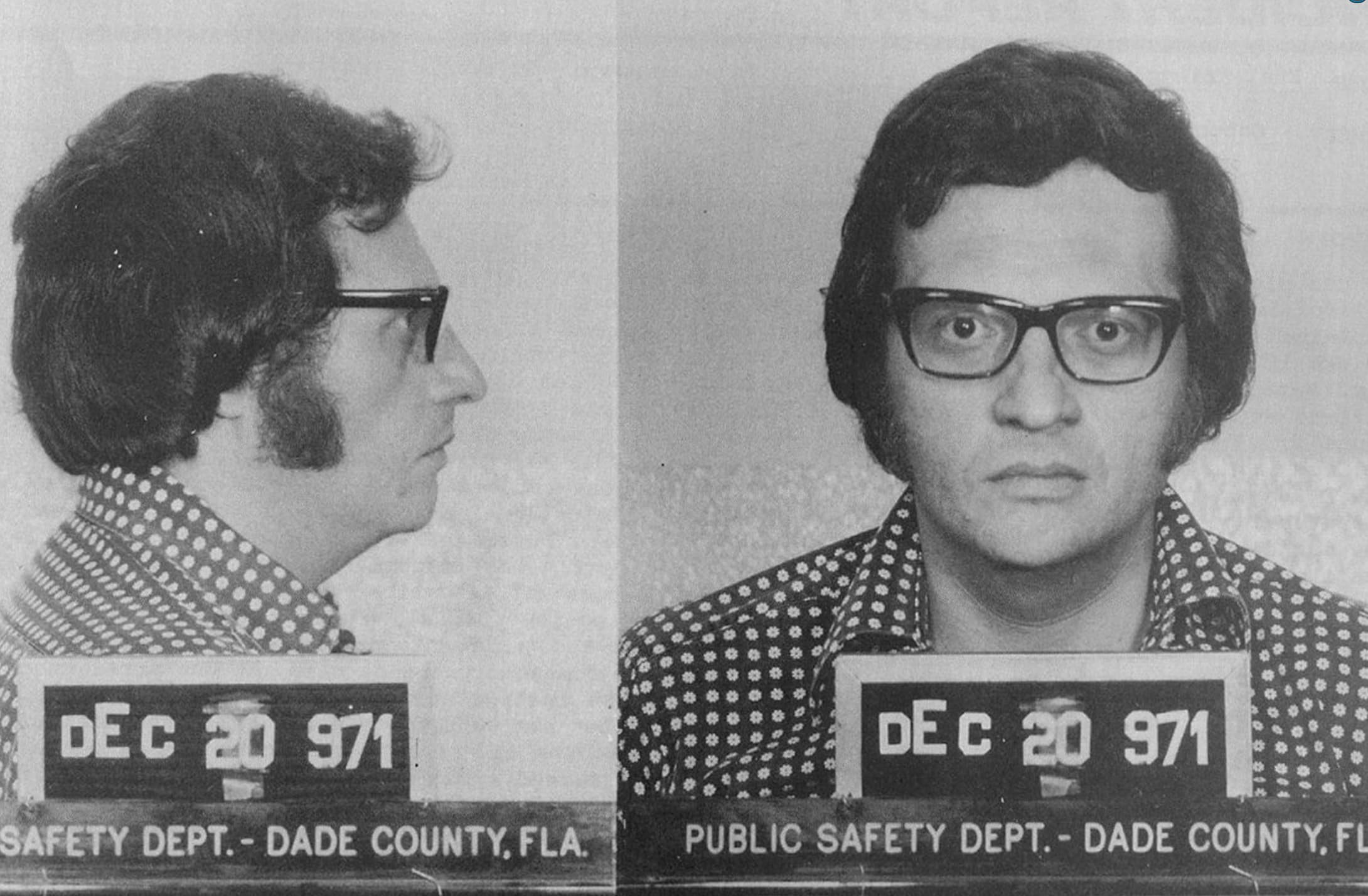 “Larry King's mugshot, December 20, 1971. Arrested for failing to deliver $5K to New Orleans DA Jim Garrison to finance his investigation of the JFK assassination. All charges dropped against King.”